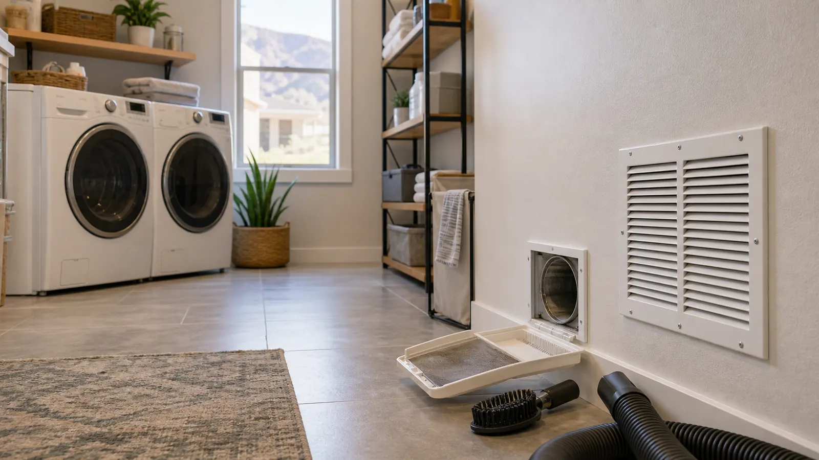 Affordable dryer vent cleaning in a Mesa County laundry room